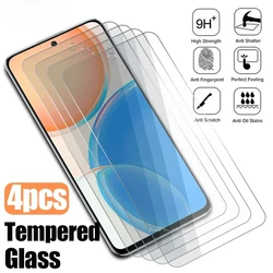 4Pcs Transparent Tempered Glass For Honor X9 X8 X7 X6 X5 X8a X7a 10X 9X 9A 8A 8C 50 70 Lite Play 20 30 40 Plus Protective Film
