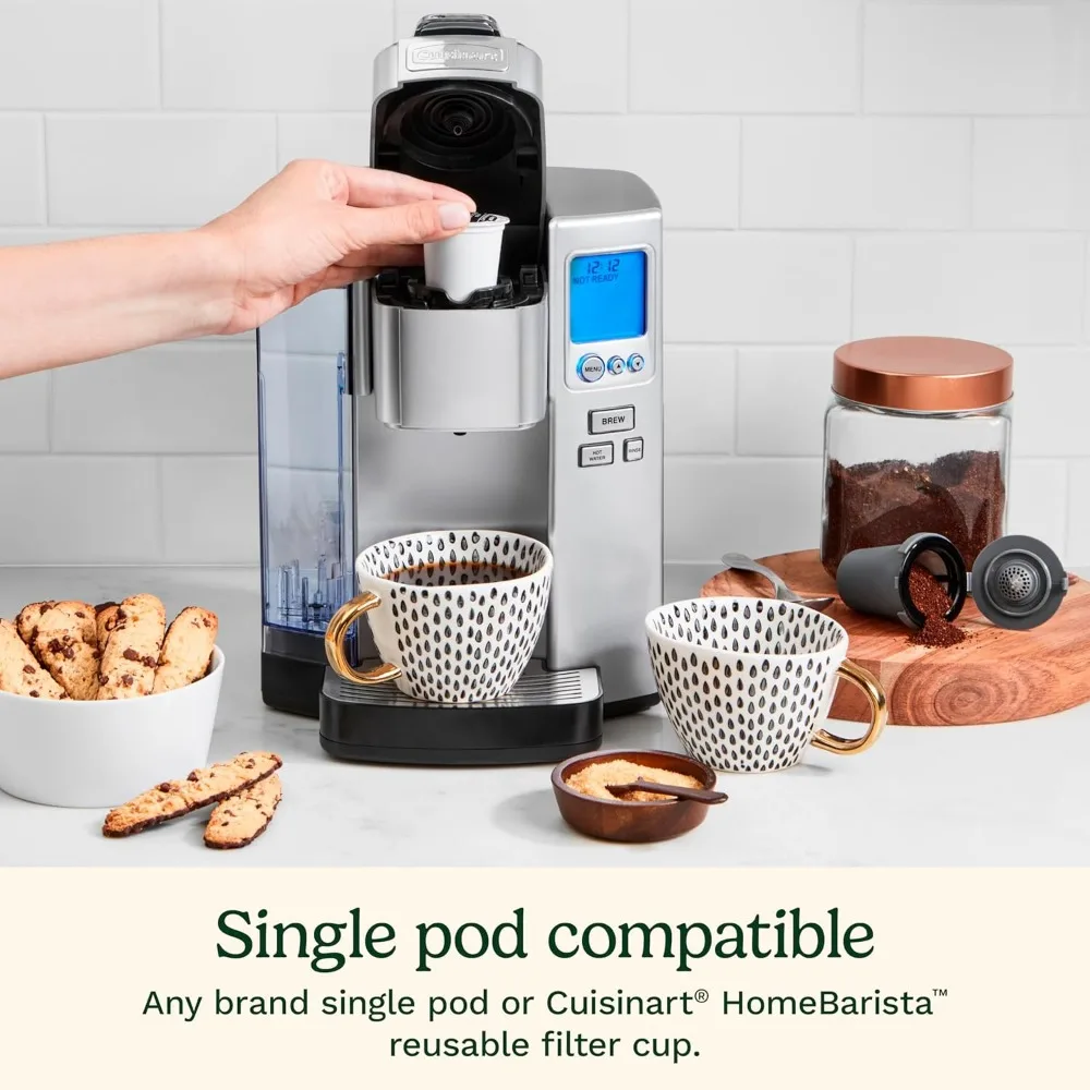 Cafetière, machine à café à usage unique avec réservoir de 72 onces, brassage programmable et distributeur d'eau chaude, acier inoxydable