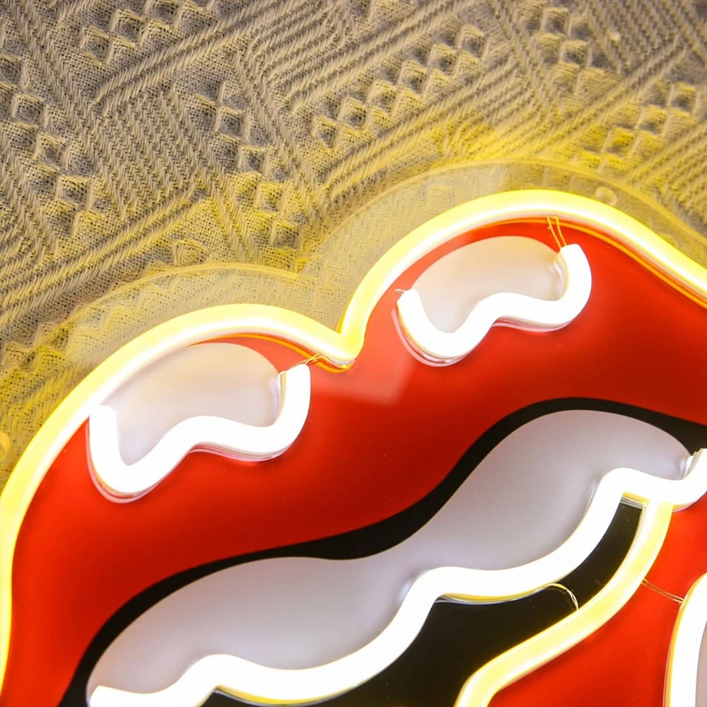 Sexy Lips with Tongue LED Light Sign Custom Living Room Home Party Decoration Neon Bar Pub Sign Retro Music Decor Neon Lights