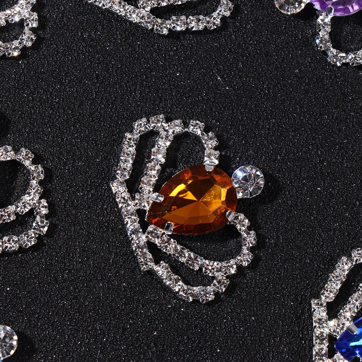 

10Pcs Crystal Crown Alloy DIY Accessory Rhinestone Inlaid Patch Mixed Color Elegant Jewelry Decor for Women Fashion Jewelry