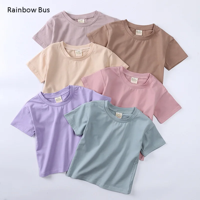 

Candy Color Kids Baby Boys Girls Clothes Summer Top Short Sleeve Cotton T Shirt Loose Infant Basic Tee Childrens Tshirt Outfits