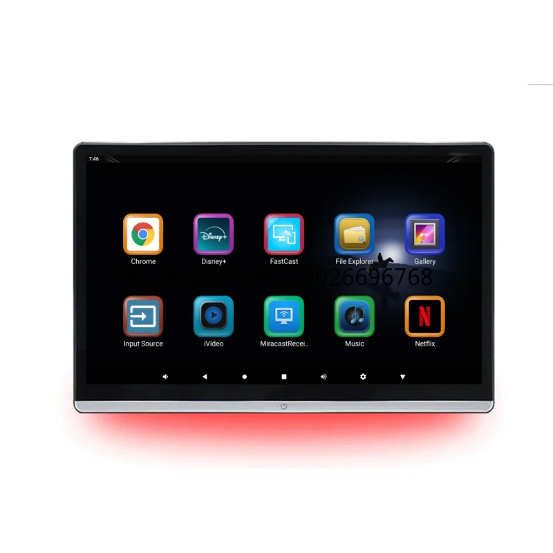 

14-Inch Rear Seat Android Headrest Monitor with IPS Touch Screen USB BT WIFI Wireless Mirror Link Universal Car TV Combination