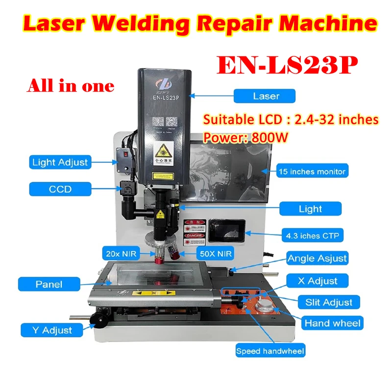 EN-LS23 EN-LS23P All-In-One High-Energy OLED LCD circuit ITO Conductive Coating Restore Pulsed Laser Welding Repair Machine 220V