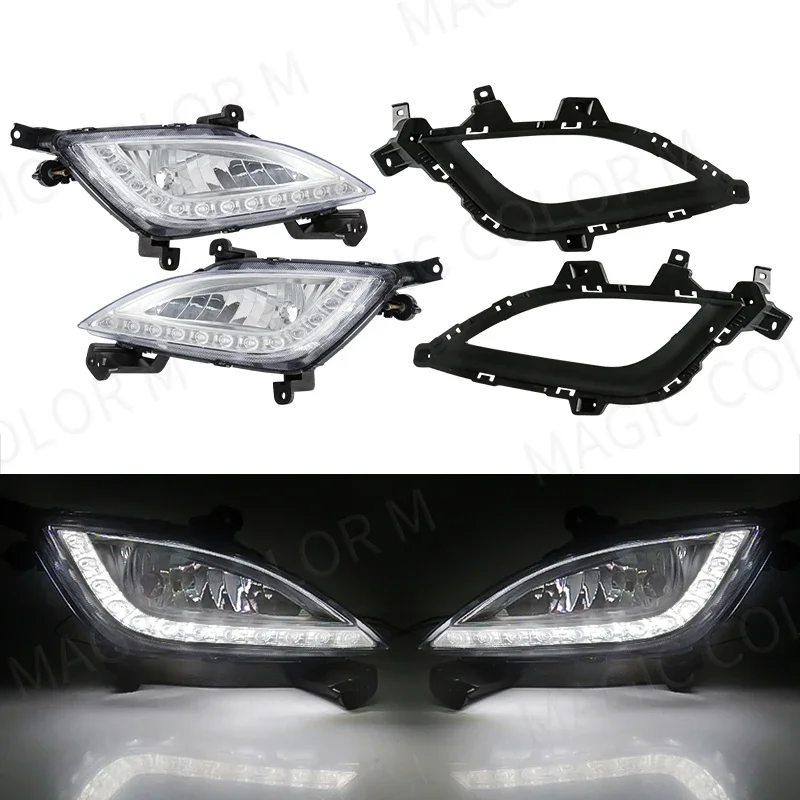 

Fog Lamp Assembly For Hyundai Elantra GT I30 2012 2013 2014 2015 2016 Car Front Bumper Daytime Lamp Fog Light Cover Accessorie