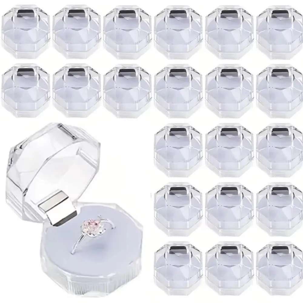 Transparent Crystal Jewelry Display Box 1pcs Pack Compact Size Jewelry Storage Box Gift Packaging Clear Design Ring Storage Box