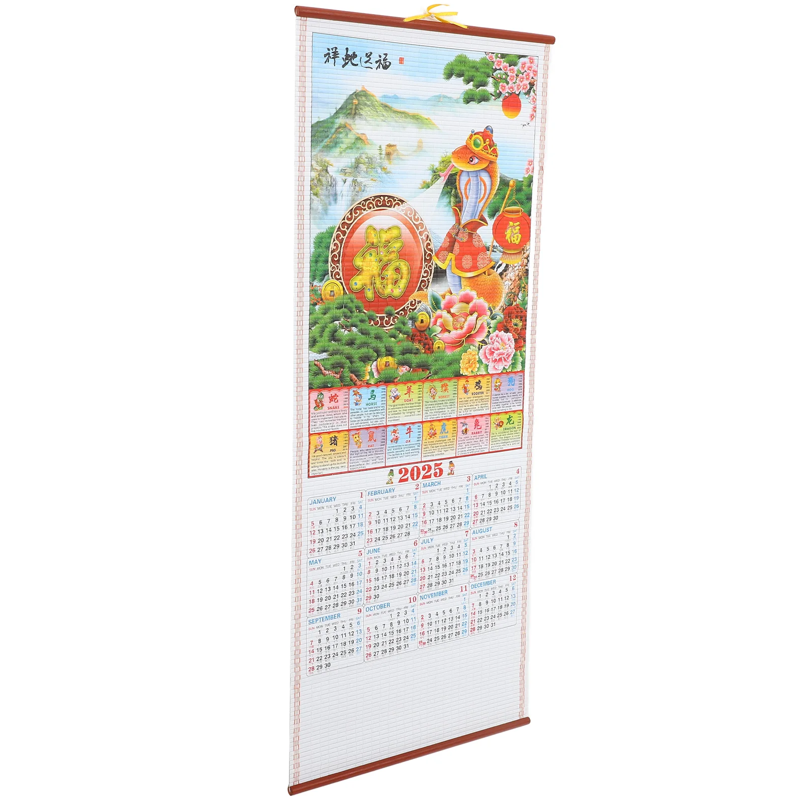 Year of The Snake Wall Calendar Household Monthly 2025 Delicate Hanging Reel English