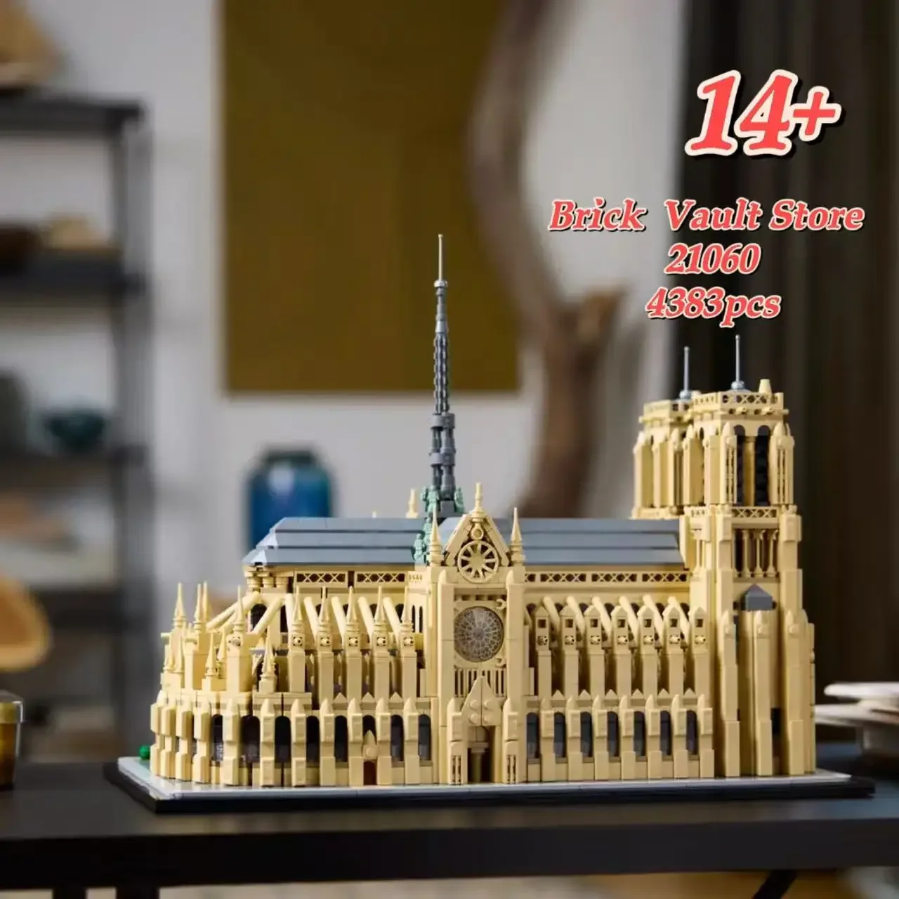 متوفر 21061 نوتردام دي باريس مجموعة نماذج البناء العالمية الشهيرة مجموعة مكعبات البناء ، هدية عيد الميلاد ، هدية عيد ميلاد