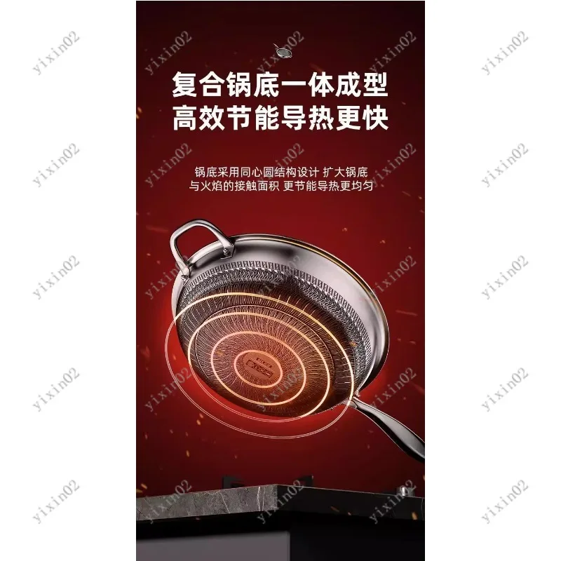 Double Sided Honeycomb Stainless Steel Wok Non-Stick Pan for Induction & Gas