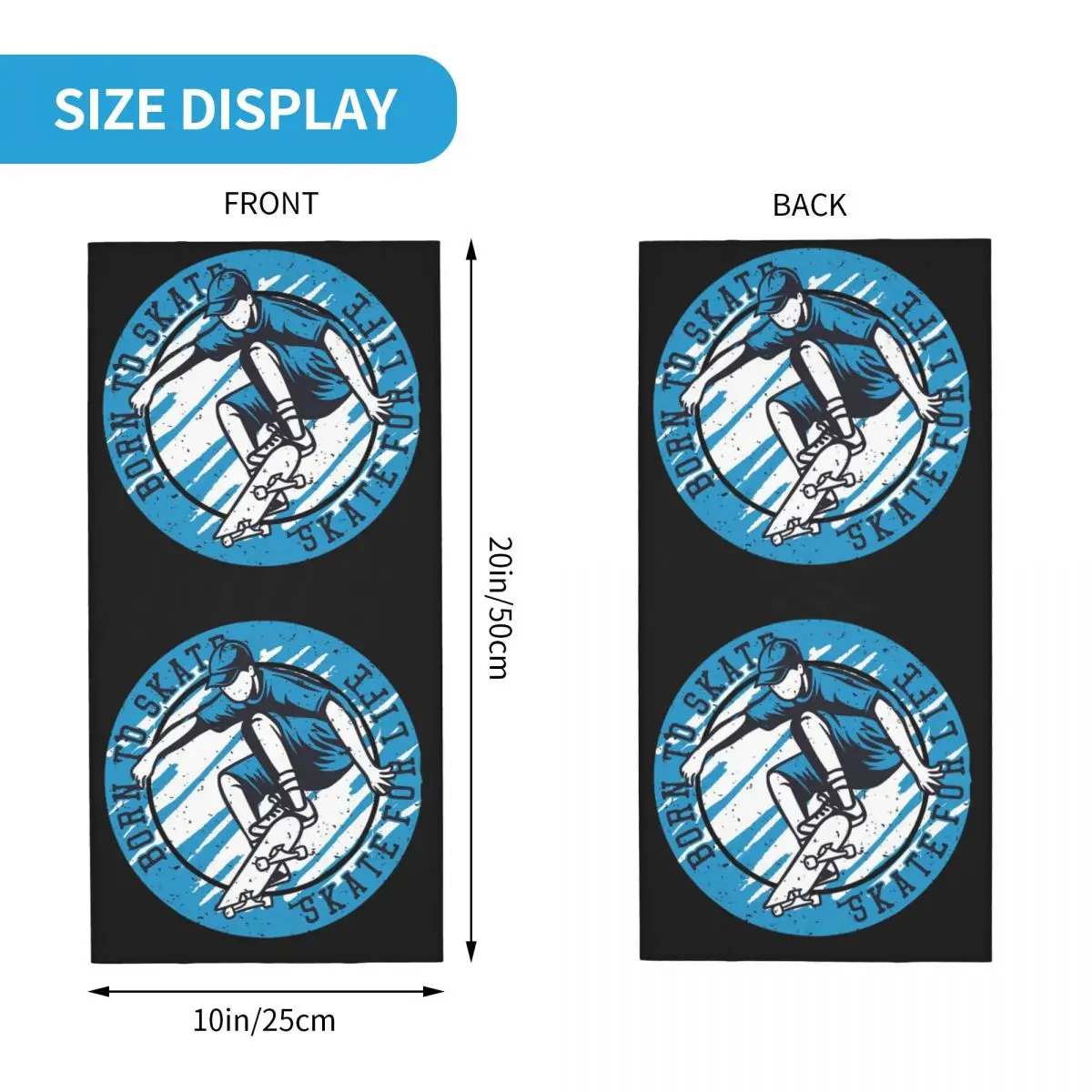 Born To Skate Motocross Bandana Neck Gaiter Printed Skating Board Wrap Scarf Hiking Unisex Adult Breathable