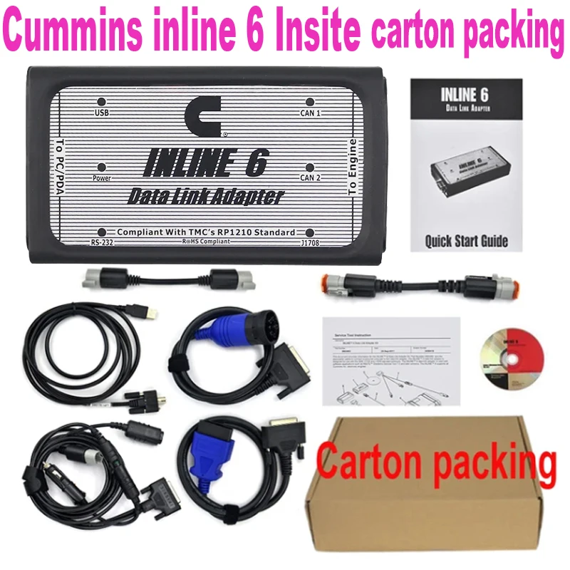 Cummins INLINE 6 Data Link for Heavy Duty Adapter Truck Diagnostic Tool OBD2 Cable for Cummins Insite OBD 2 Diagnosis Scanner