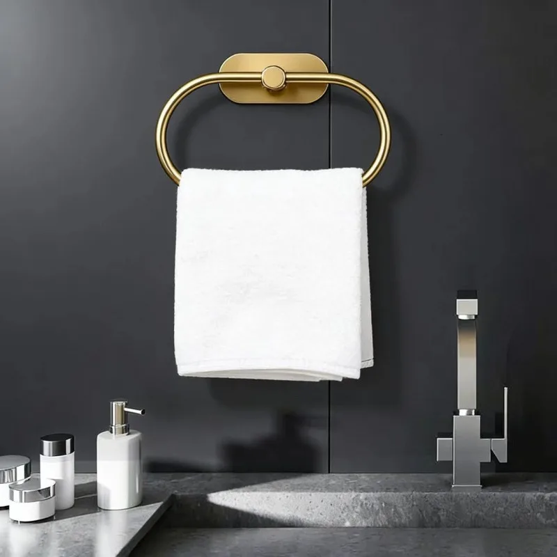 

Golden Towel Rack Bathroom Bath Towel Rod 180° Foldable Towel Bar for Kitchen And Bath Decorative Accessory