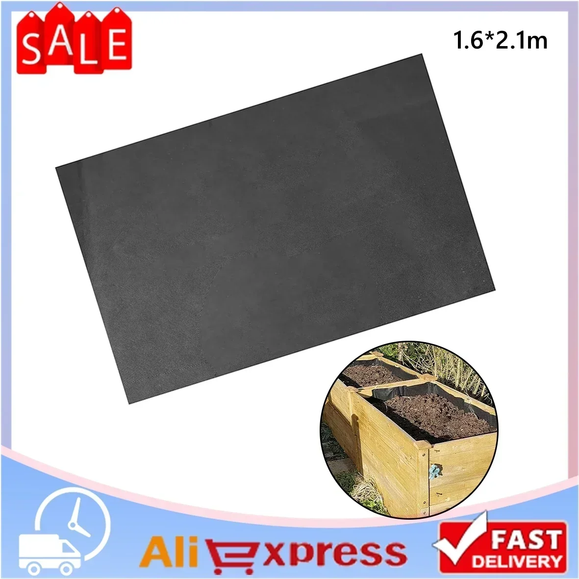 

1.6x2.1m Elevated Flower Bed Planting Lining Plant Planting Bags Non-Woven Fabric Padding Garden Drainage Tools