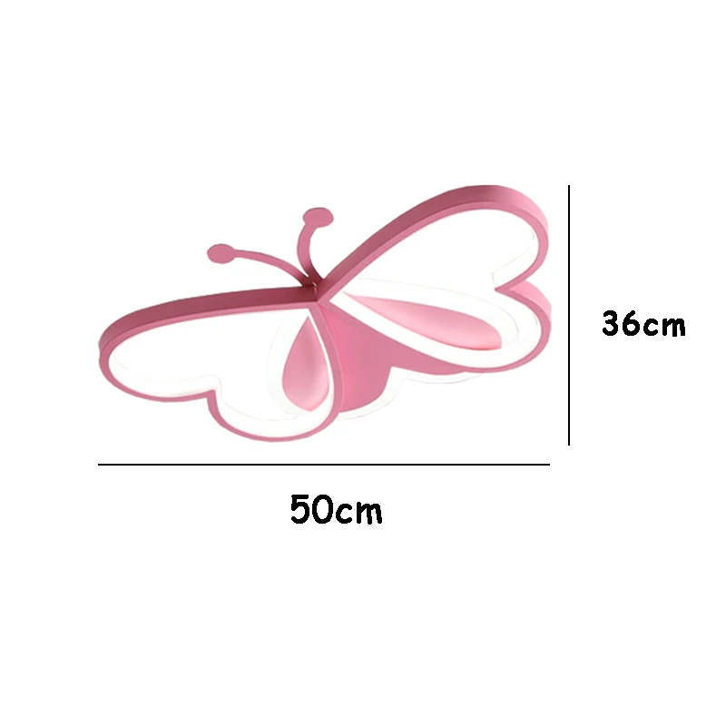 Lámpara de techo de mariposa rosa para niños, luces LED para habitación de niños, sala de estar, decoración de jardín de infantes, accesorio de luz