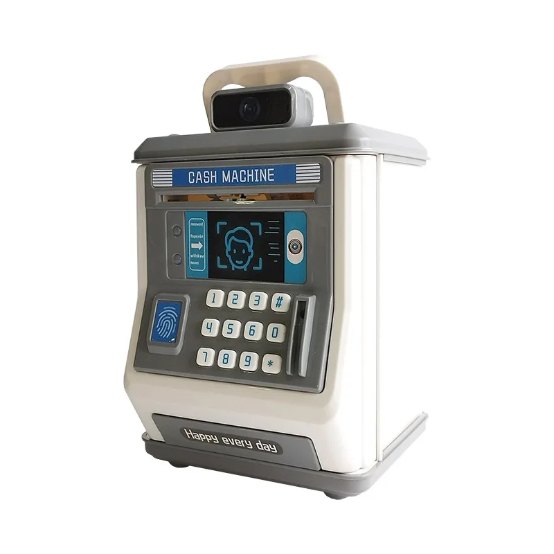 Automatyczny bankomat zabawka inteligentny hasło kartka magnetyczna rozpoznawanie twarzy skarbonka symulacja sejfu skarbonka świnka
