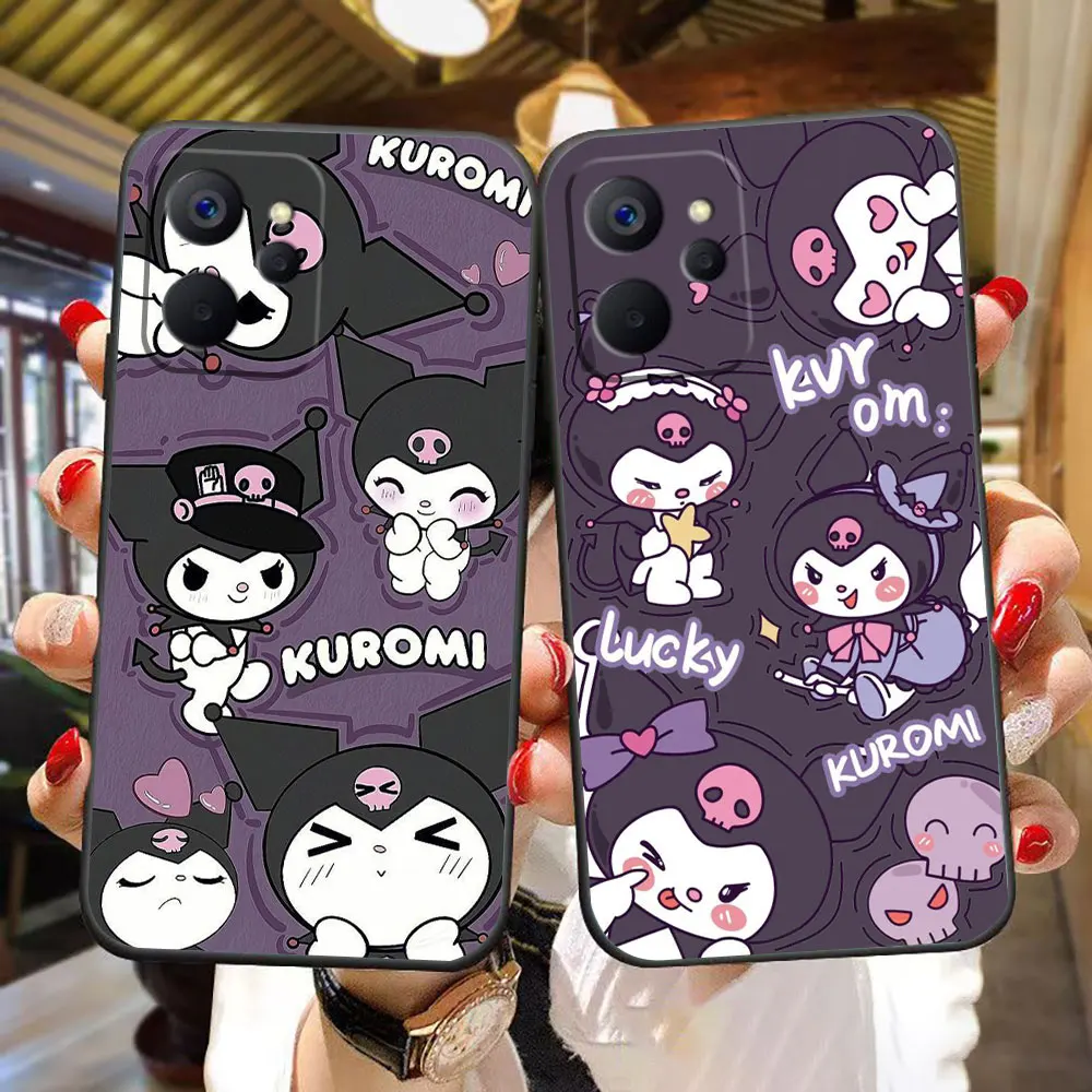 Süße rosa M-Melody Kuromi individuelle Foto-Telefonhülle für OPPO Realme 14 13 12 11 10 9I 8I 7 7I 6 5I 5S Pro Plus Silikonhülle