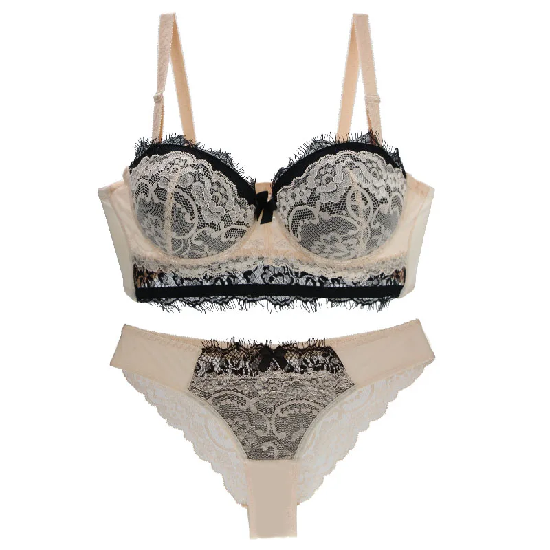 DaiNaFang New Sexy Women Bras Set Push Up Underwear 34/75 36/80 38/85 40/90 42/95 ABCDE Cup Plus Size Lace Lady Lingerie