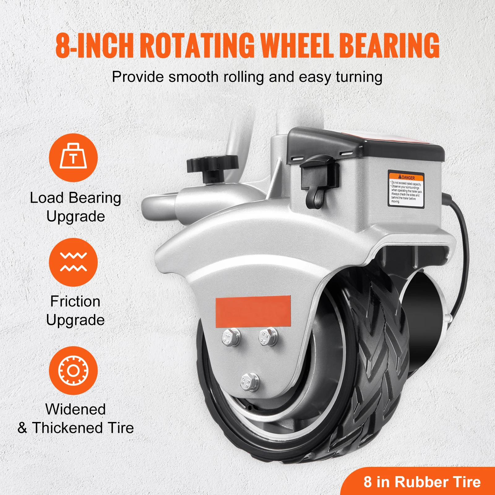 VEVOR 12V Motorized Electric Trailer Mover Dolly 5000lbs Towing Capacity Adjustable Clamp Jockey Wheel for Moving Caravan Boat