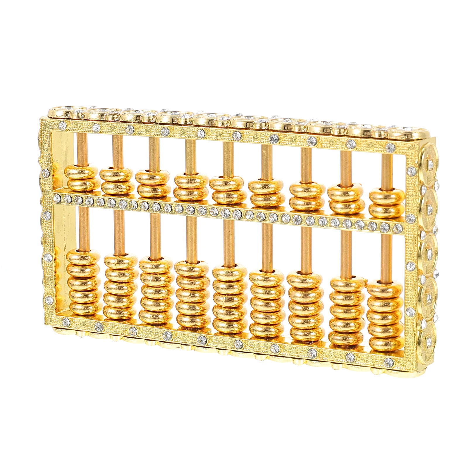 

Golden Abacus Crafts Retro Zinc Alloy Desktop Decor Student Vintage Home Furnishing Wealth Prosperity Ornament