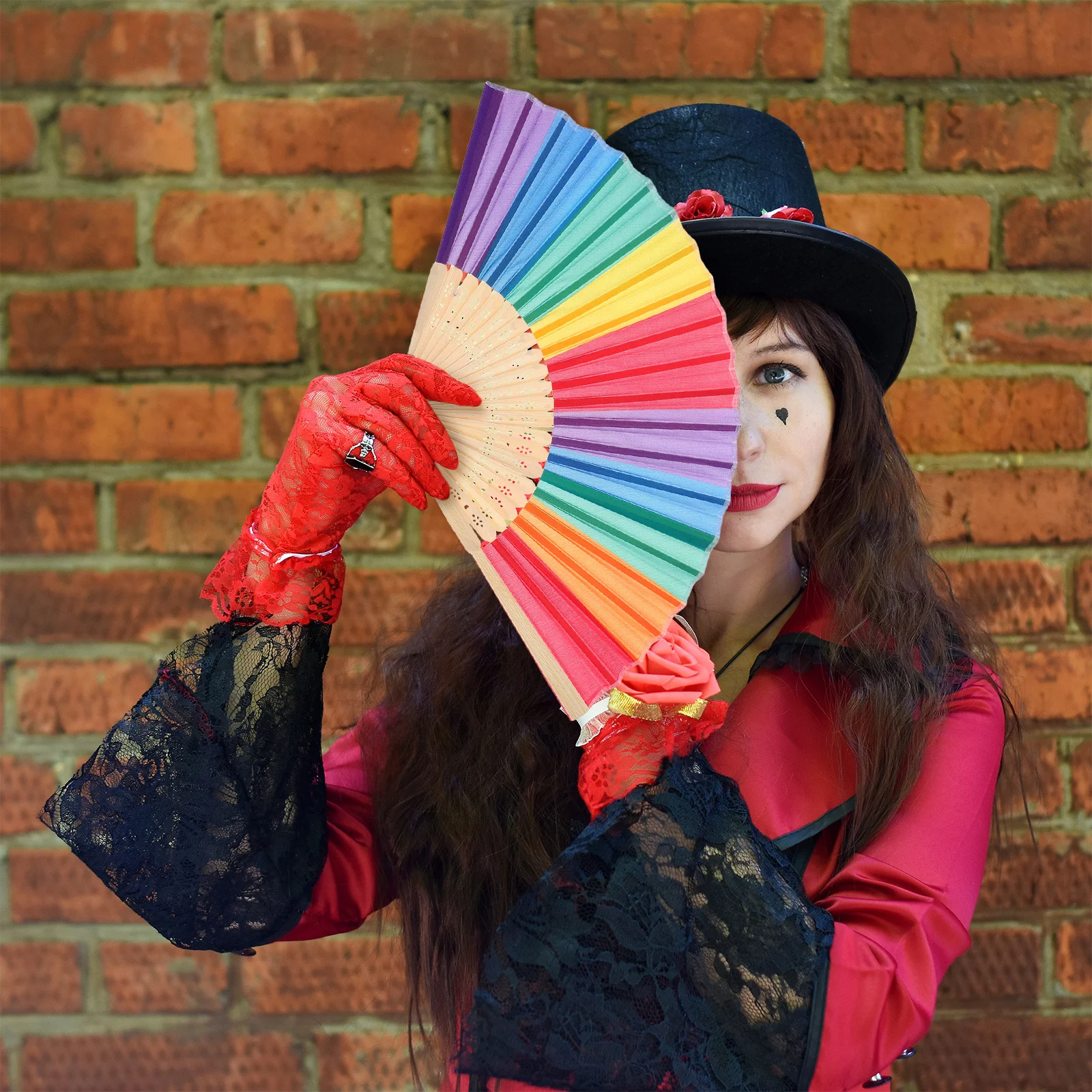 

Rainbow Folding Colorful Handheld Bamboo Fan For Pride Party Wedding Birthday Decor Portable Chinese Craft Foldable Fan Party