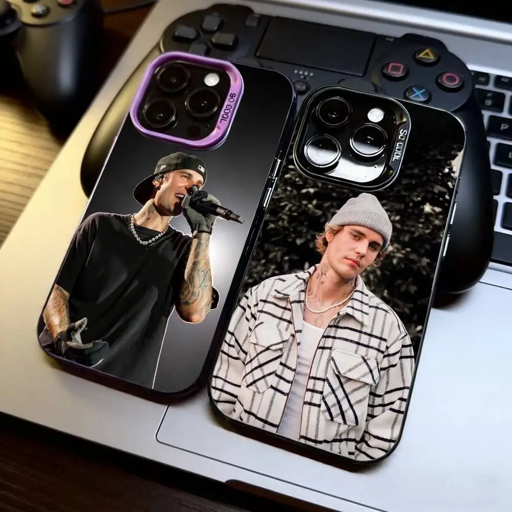 

Justin Bieber Singer Phone Case For iPhone 17,16,15,14,13,12,11 Plus,Pro Max,XS,Colorful Silver Phone case Funda Cover
