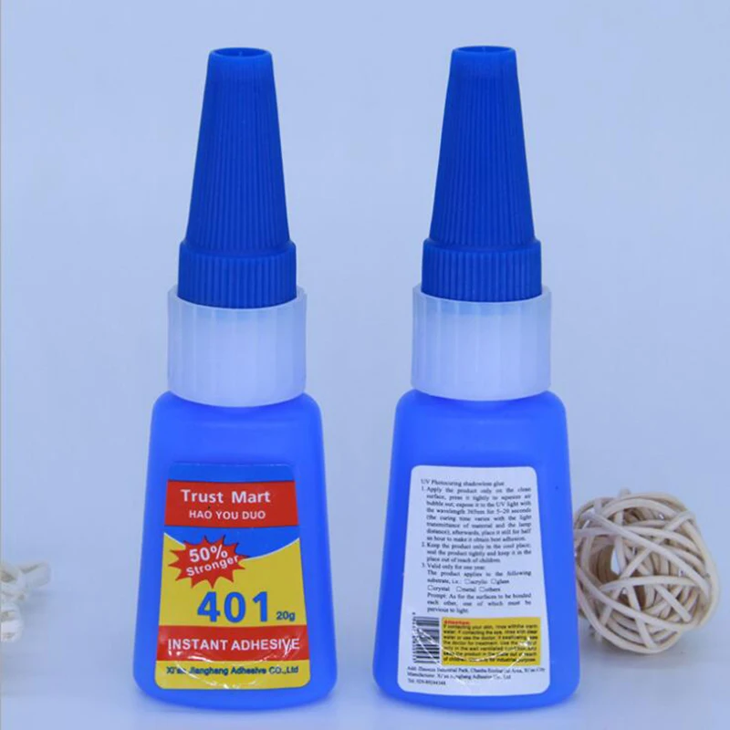 401 Glue Instant Fast Adhesive 20ML Bottle Stronger Super Glue Multi-Purpose Super Strong Liquid Colorless Adhesive Glue