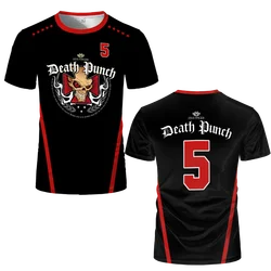 5FDP Five Finger Death Punch Skull T-shirt 3D Printed Casual Short-sleeved Sailor Collar Tee Large Size For Men Women Tops