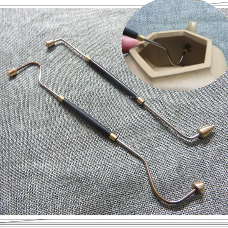 Tetera de arcilla púrpura para hacer agujeros redondos, herramientas especiales, proceso de producción de maceta de arena púrpura, orificio de agua interno