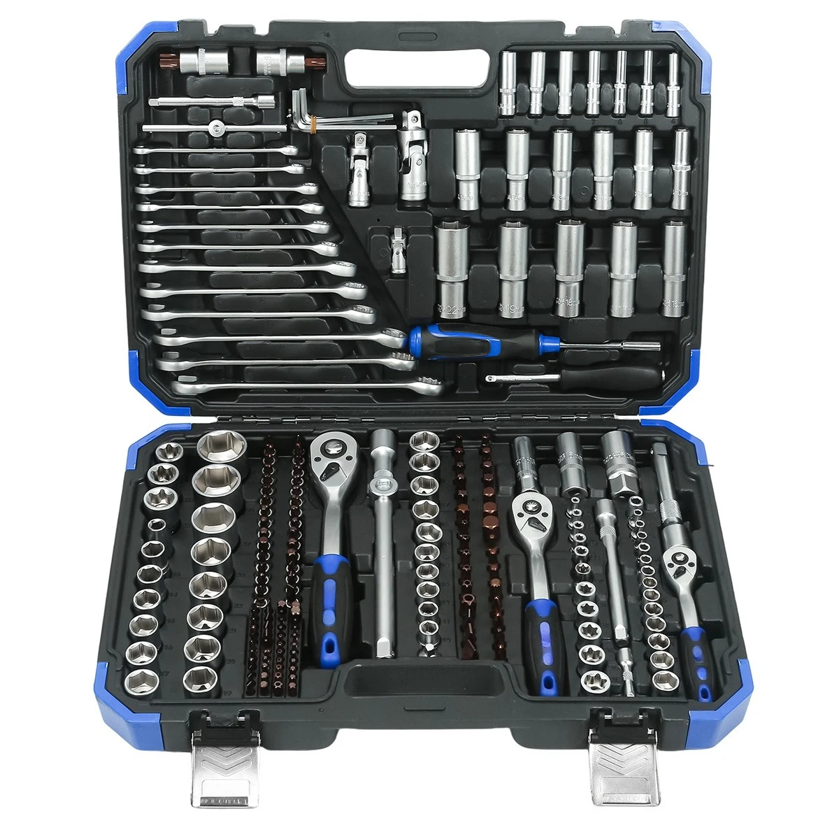 Professional grade 216-piece set of 72-tooth ratchet wrench combination repair tool full set  repair chrome vanadium steel set