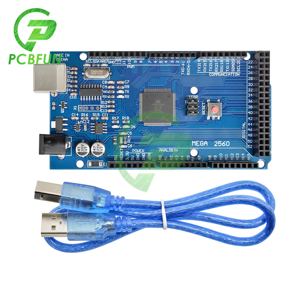 Imagem -06 - Placa de Desenvolvimento e Desenvolvimento Mega2560 Mega 2560 r3 Argolas Ch340avr Usb para Arduino