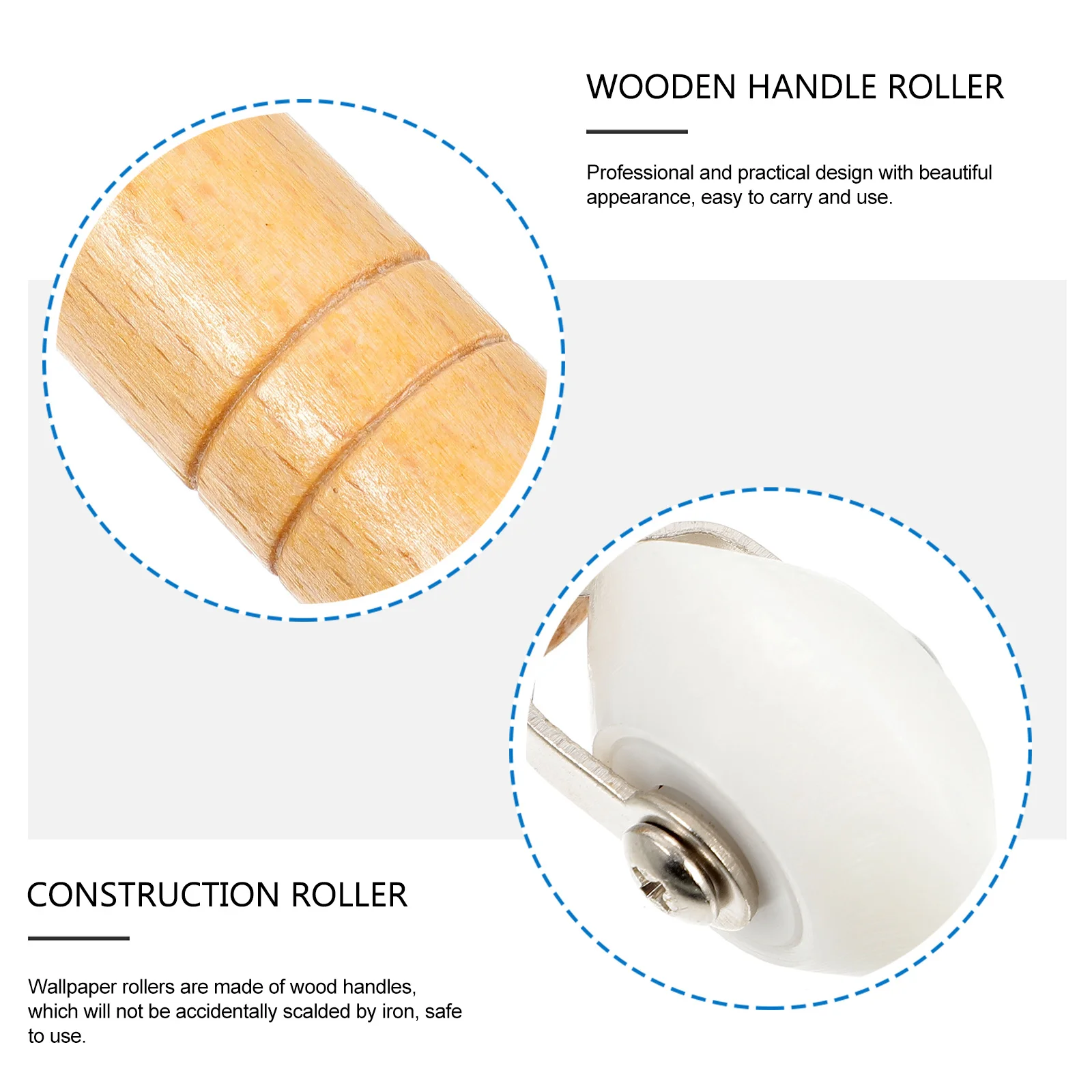 シーム木製ハンドルホイール圧力ローラー壁紙建設ツールアソートカラー耐久性のあるPU素材DIYプロフェッショナル使用