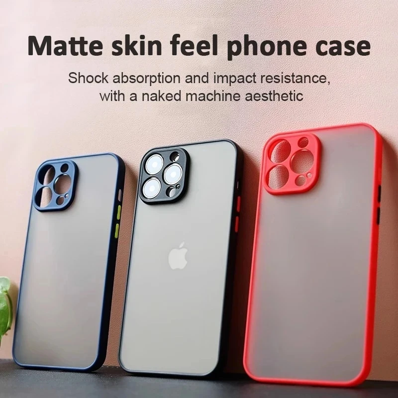 Luxury Matte Phone Case For iPhone 14 13 12 11 15 Pro Max Mini Soft Silicone Shockproof Case For iPhone XS MAX X XR 7 8 Plus SE