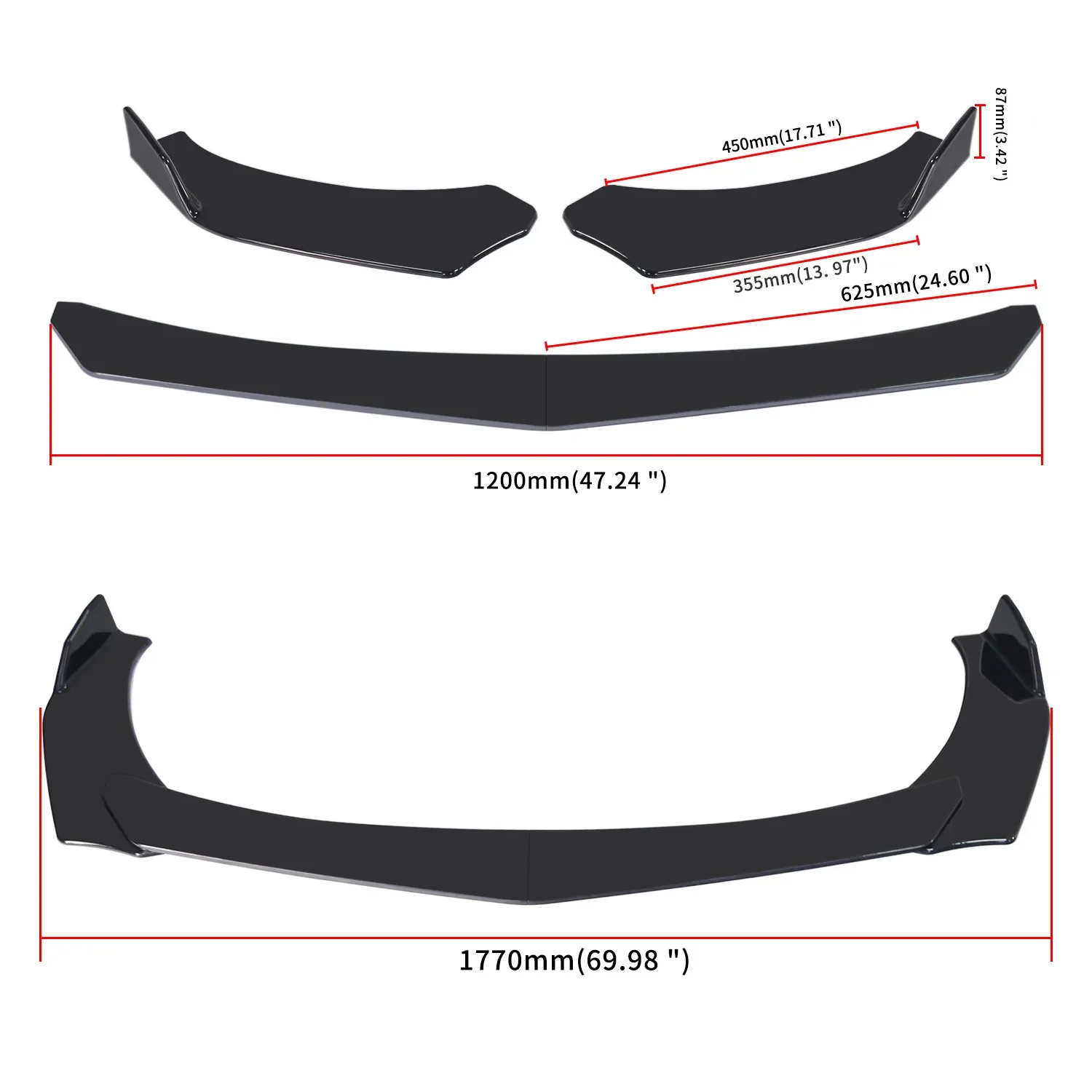 4Pcs Universal Front Bumper Lip Carbon Fiber Splitter Diffuser Body Kit For KIA For Subaru For Honda For Toyota For BMW For Benz