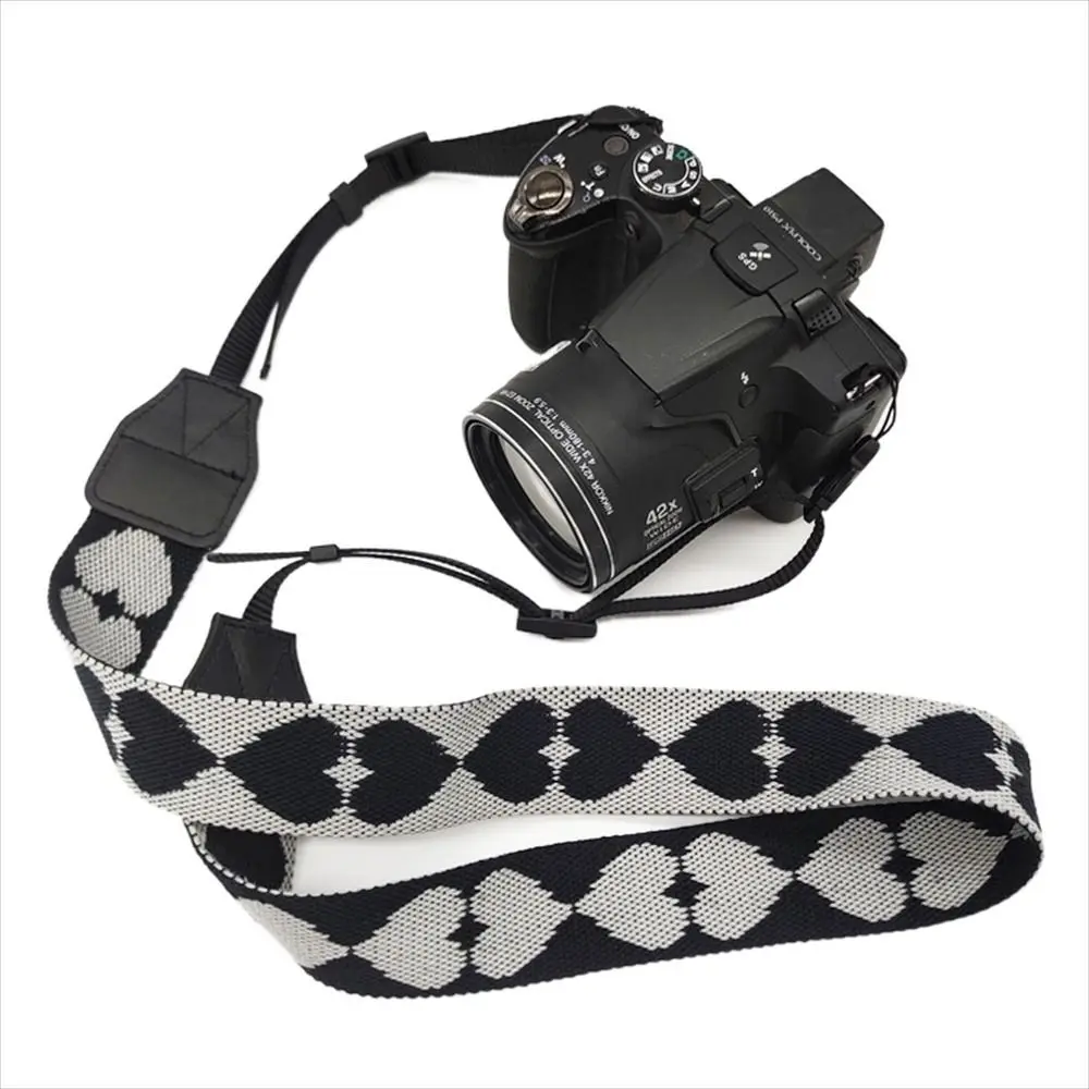 New Colorful Love Heart Style Camera Neck Shoulder Strap Belt Durable Nylon for SLR DSLR Adjustable