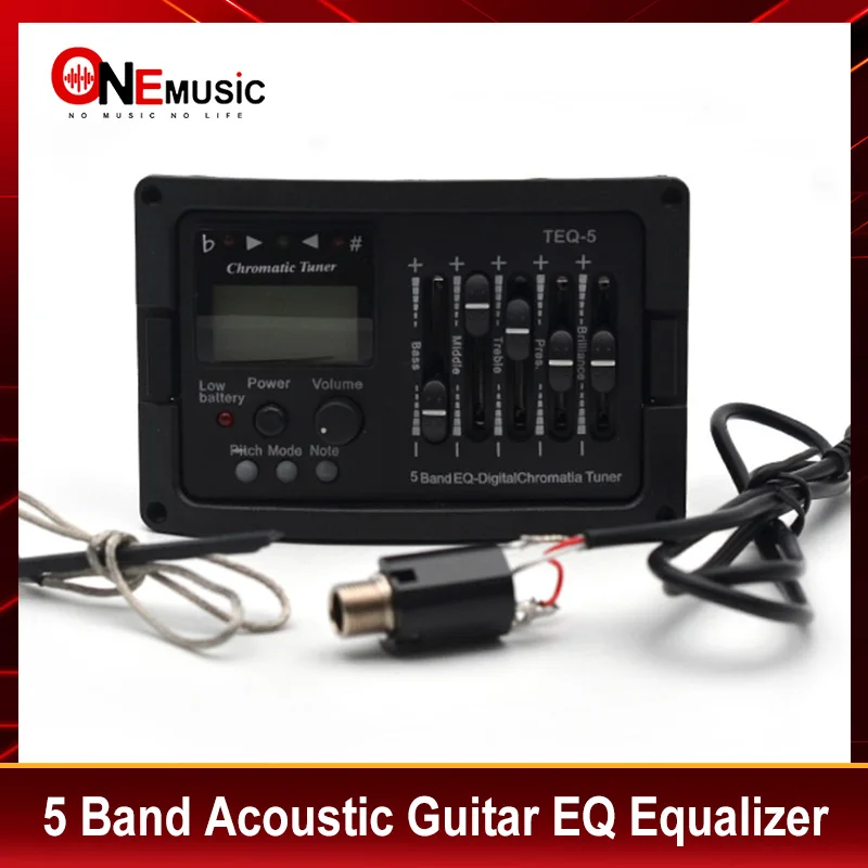 5 Band Acoustic Guitar Preamp EQ Equalizer Classical Acoustic Guitar Amplifier Digital Chromatia Blend Tuner Piezo Pickup