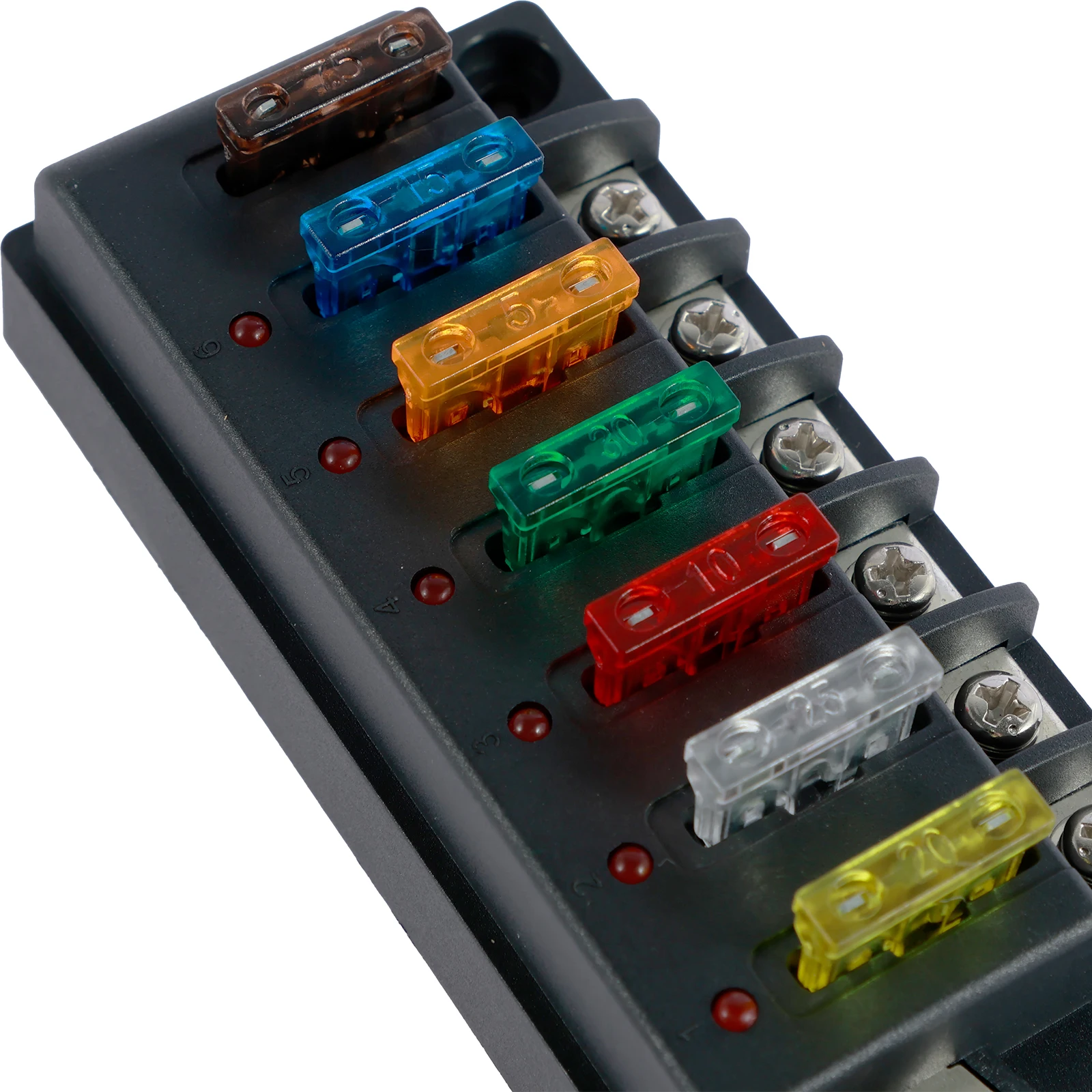 Portafusibili 8 Vie Con LED Per Auto E Barca – In PBT Resistente, Facile Identificazione Fusibili Bruciati