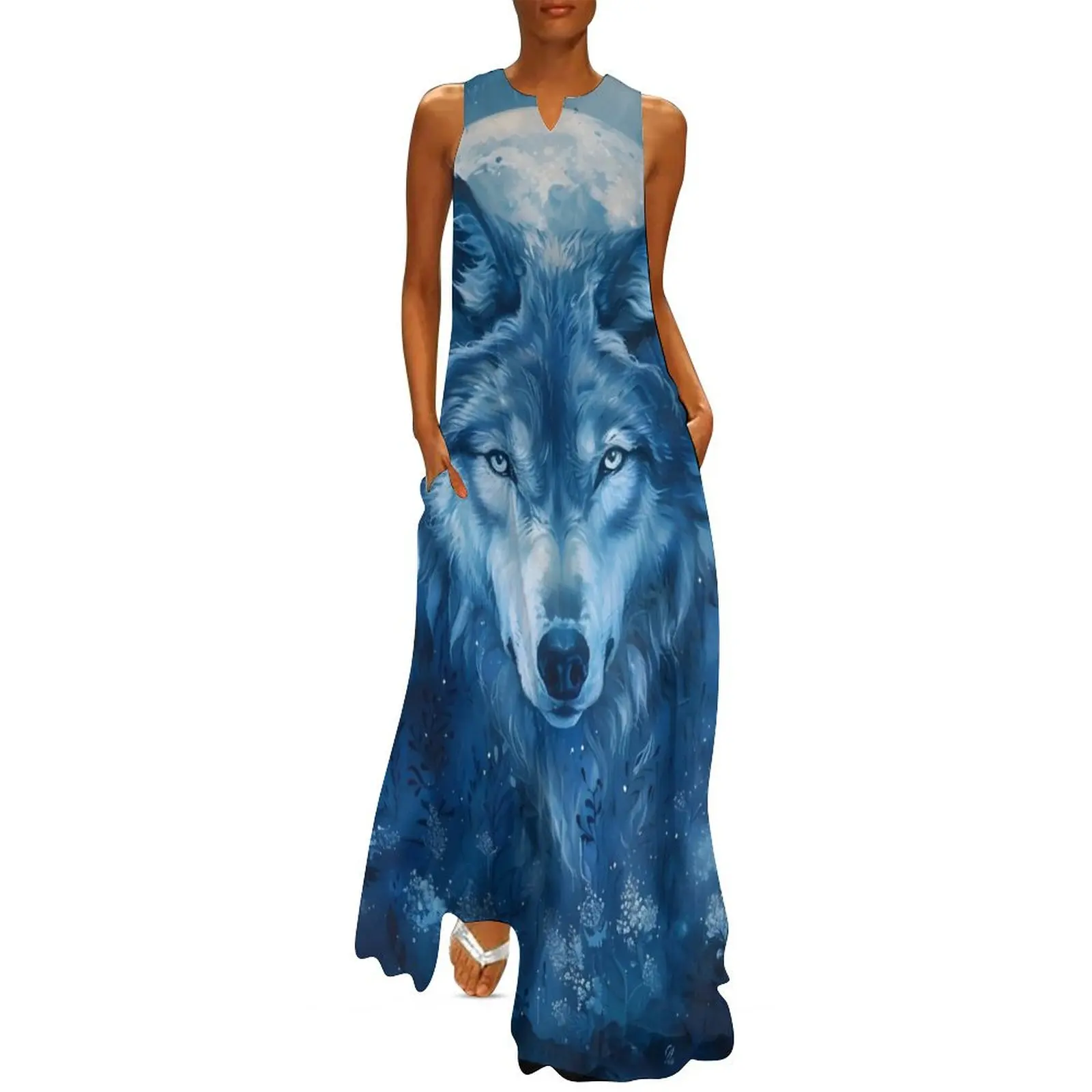 Robe longue enchantement loup au clair de lune pour femmes, robes de mariée pour femmes, chic et élégante