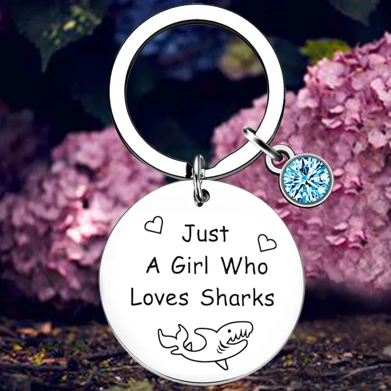 Shark Gift Keychain Daughter Jewelry Key Rings Shark Girl Gift Swimmer gift