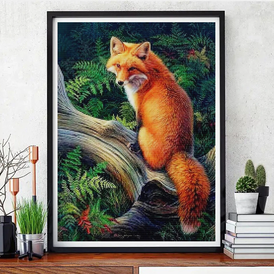 Diamond Embroidery Fox Animals 5D DIY Diamond Painting Full Drill Mosaic Kit Cross Stitch Rhinestone Pictures Home Decoration