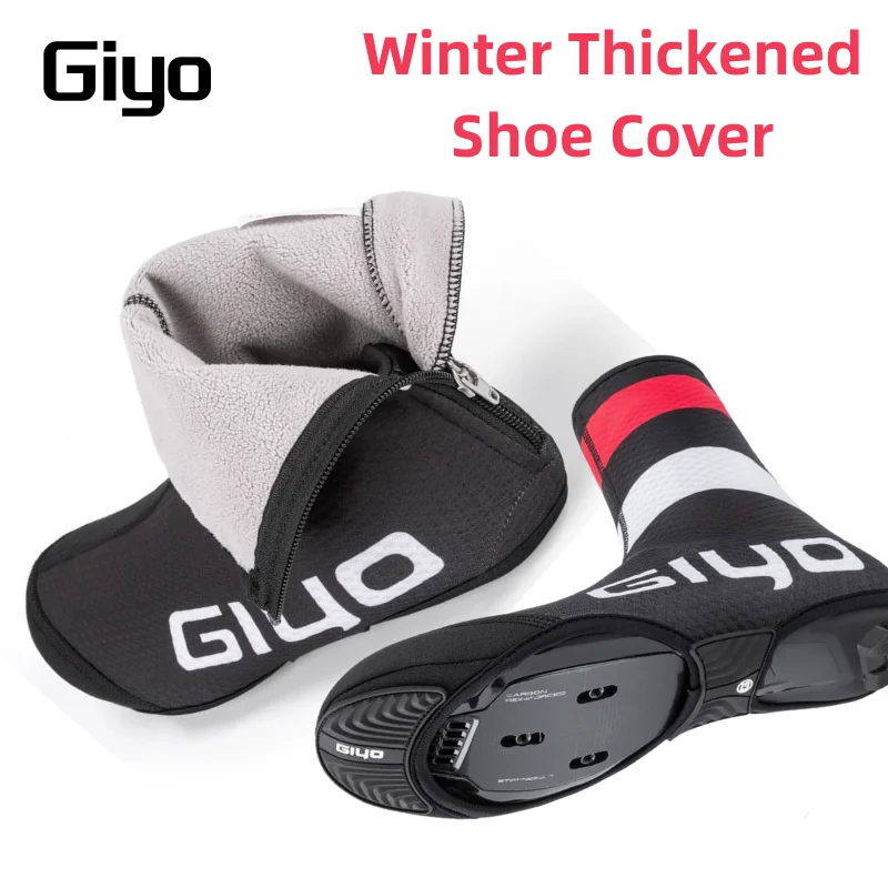 GIYO Winter Riding Shoe Warm Covers Thickened Fleece Windproof Wear-Resistant Universal Covers Outdoor Sports Cycling Equipment