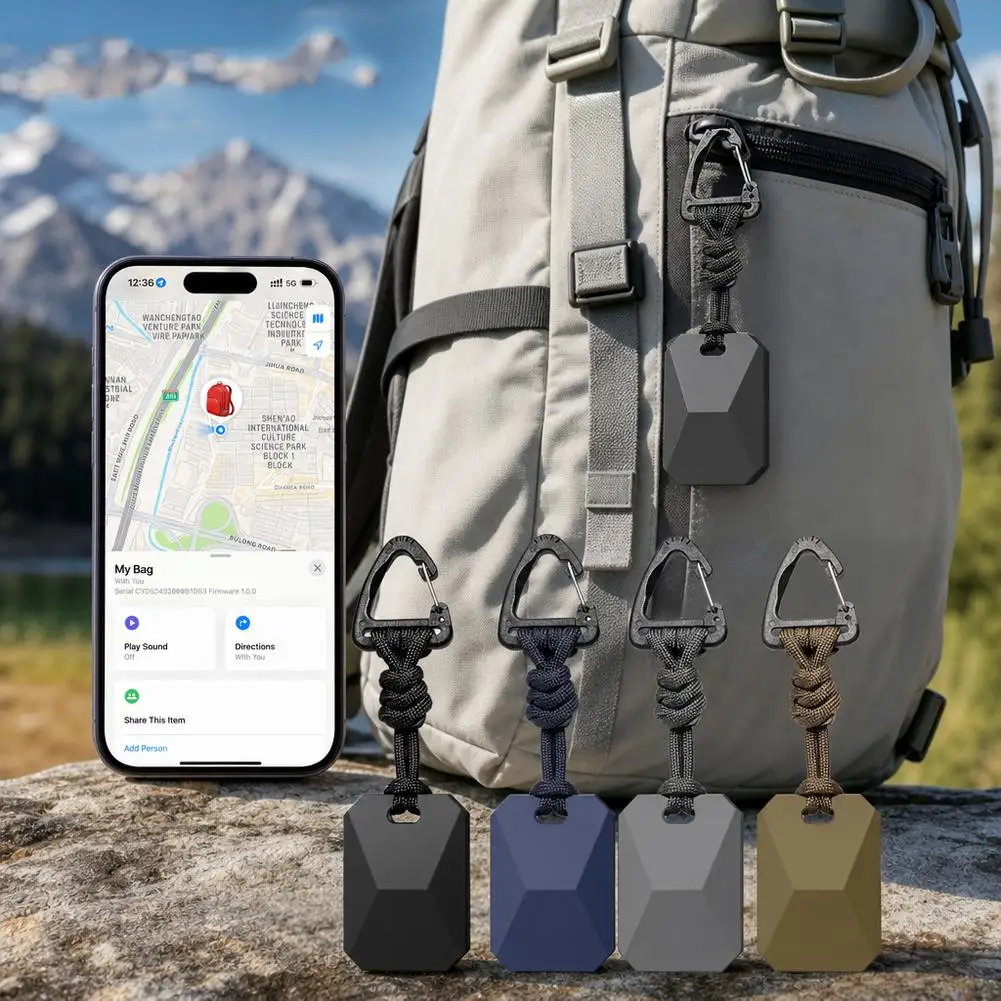 Silicone Protective Cover for AirTag2 Anti-Loss Locator with Woven Hanging Rope Keychain Cyber Anti-Loss Device Compatible with