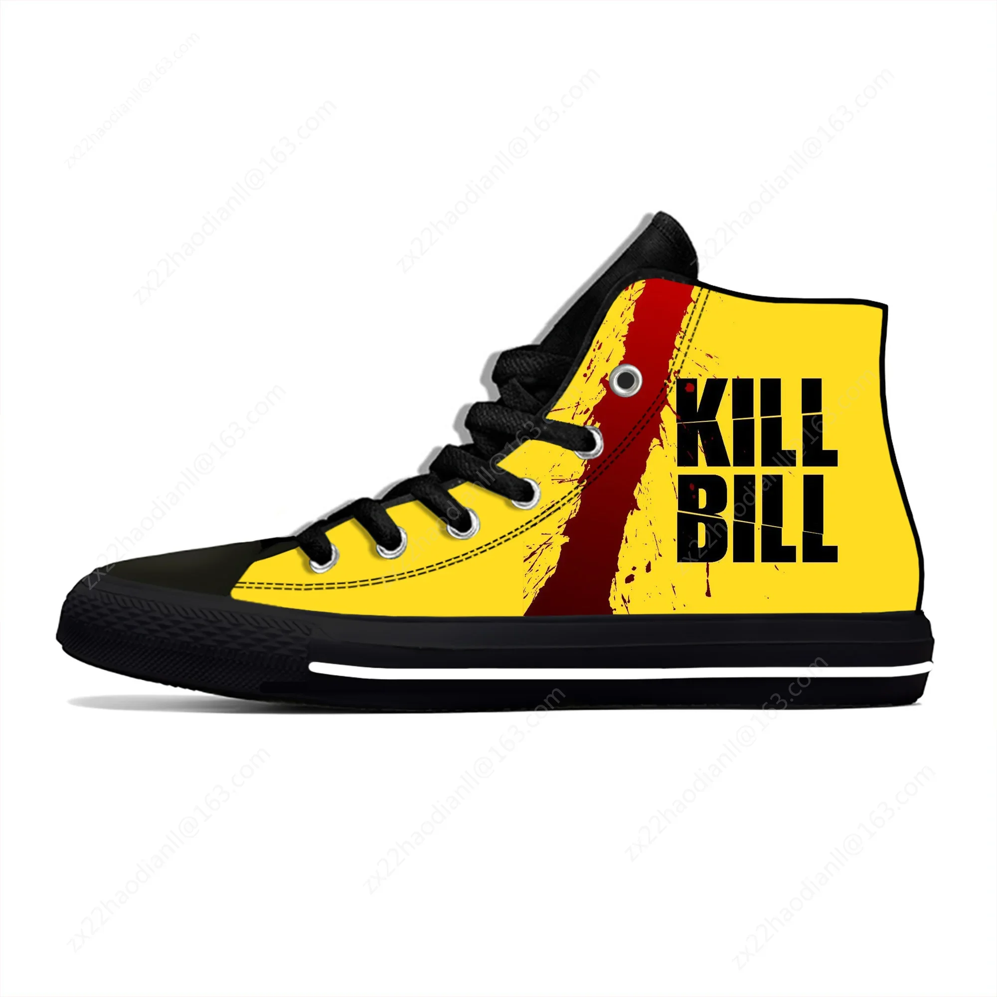 Movie Kill Bill High Top Sneakers Mens Womens Teenager Casual Shoes Canvas Running Shoes 3D Printed Breathable Lightweight shoe