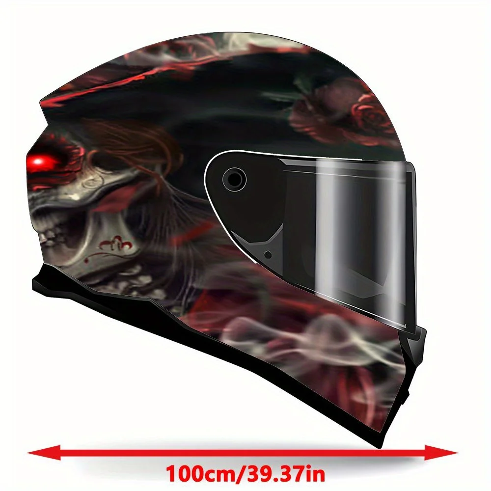 [Racing Helmet Packaging] Red Eyed Skeleton Complete Set Of Helmet Packaging Stickers, Motorcycle Helmet Vinyl Packaging Wear-re