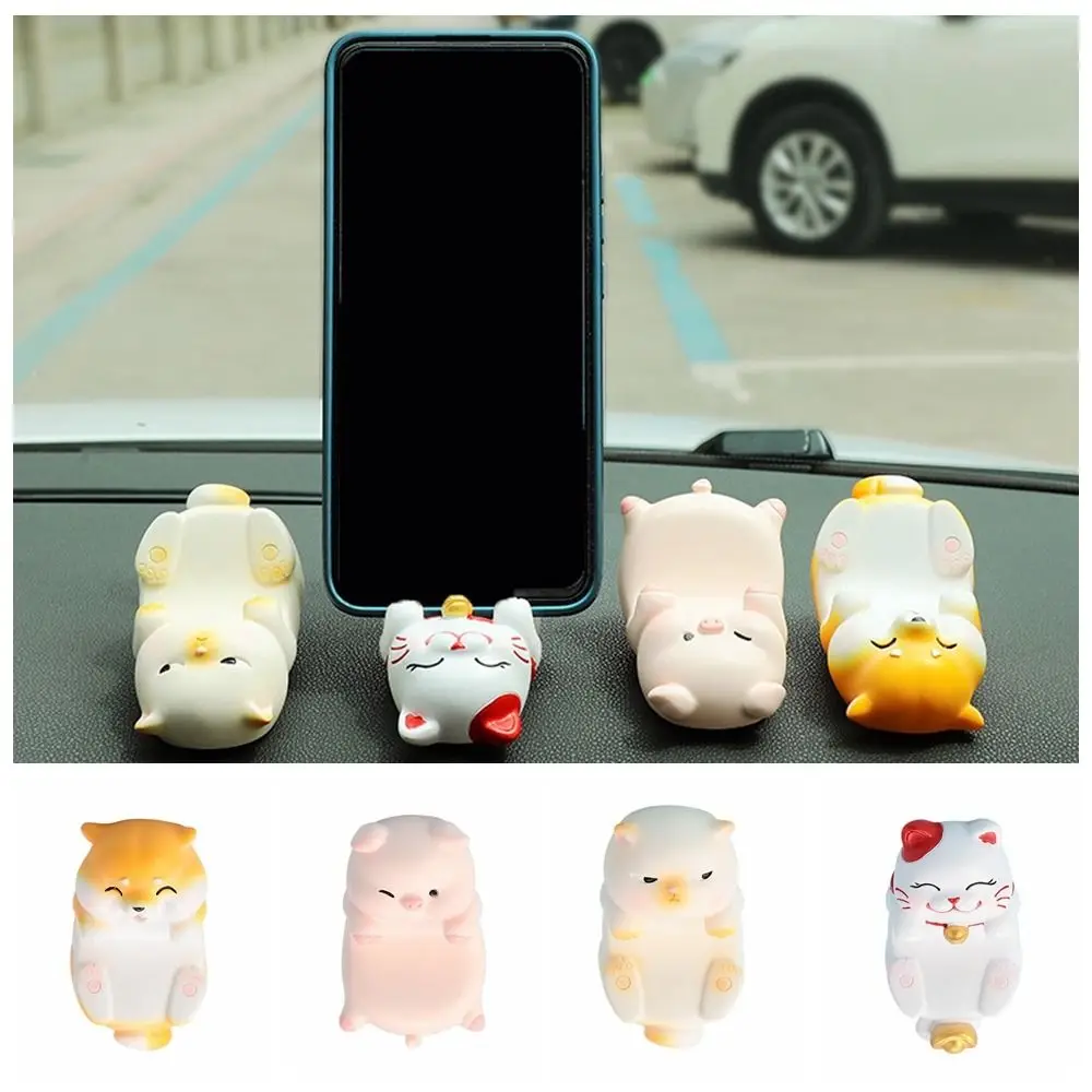 Lucky Cat Creative Phone Holder Figure Doll Animal Mobile Phone Stand Desk Decor Support Cell Phone Bracket Desktop Ornaments