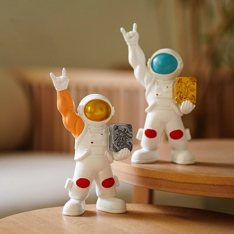 Chinese Style Home Decoration Spaceman Ornaments Astronaut Mahjong Animal Figure Living Room Birthday Gift Table Decorations New