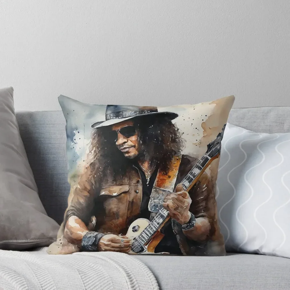 

Slash Guns N' Roses in Watercolor - The Legendary Guitarist Throw Pillow Luxury Pillow Cover Pillowcase Cushion pillow