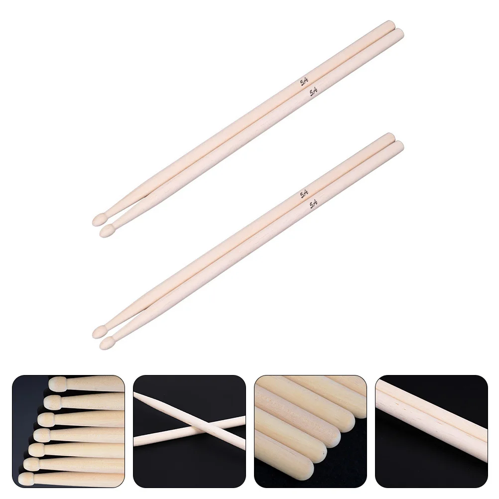 

2Pairs Maple Drumsticks 5a Polished Smooth Surface Reduces Wrist Fatigue Drum Stick Drum Sticks 5a Wood Drumsticks