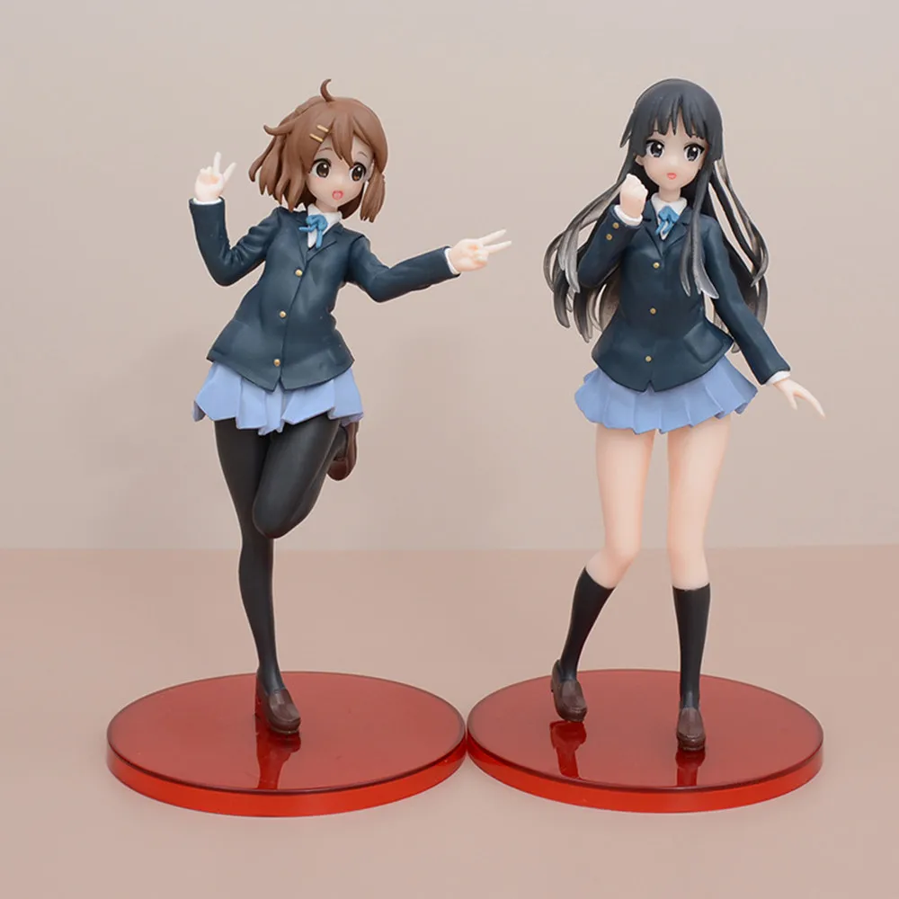 18cm K-ON! Yui Anime Figure Nakano Azusa Akiyama Mio Figurine PVC Collection Action Figure Kawaii Girl Hirasawa Model Toy