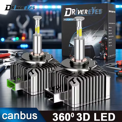 360 3D D1S D3S LED Car Headlights Bulbs Canbus D2S D4S D8S Led HID Kit D1R D2R D3R Auto Lamps Turbo LED 6000W Super Bright 6500K