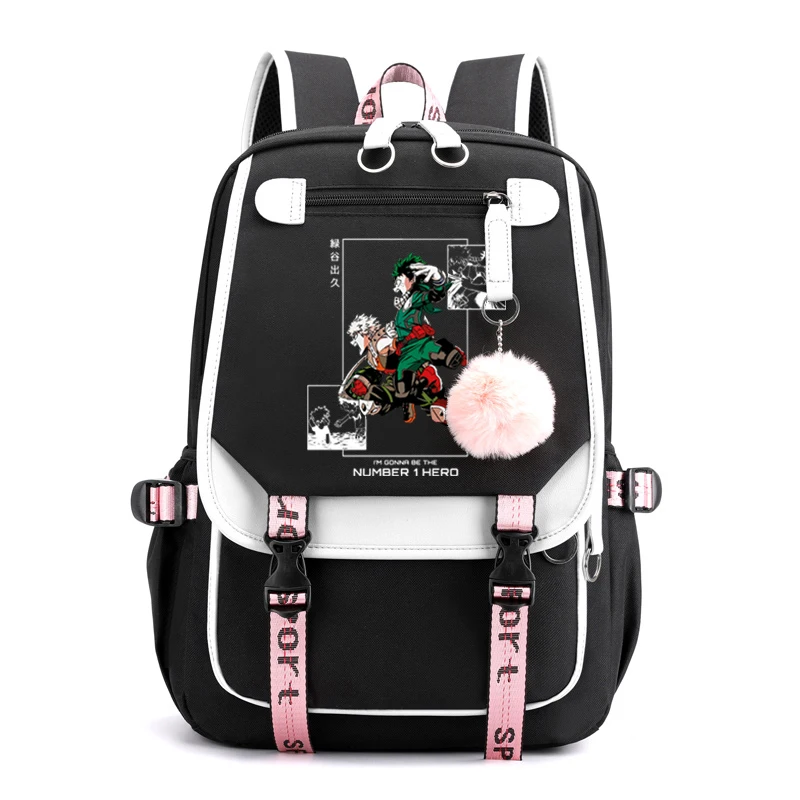 Anime My Hero Academia Mochilas para Meninos e Meninas Adolescentes, Saco de Viagem Casual Manga Mochila Escolar, Mochila Laptop de Alta Qualidade, Harajuku