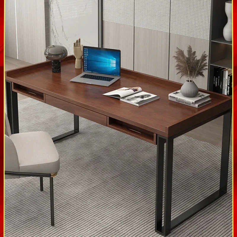 Minimalist Modern light luxury home desktop computer desk Solid wood writing Study desk Small apartment